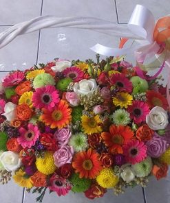 Arrangement with colorful flowers
