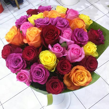 Colorful bouquet - 35 roses