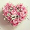 Srce od 15 roze ruza sa gipsofilom odise pravom romantikom